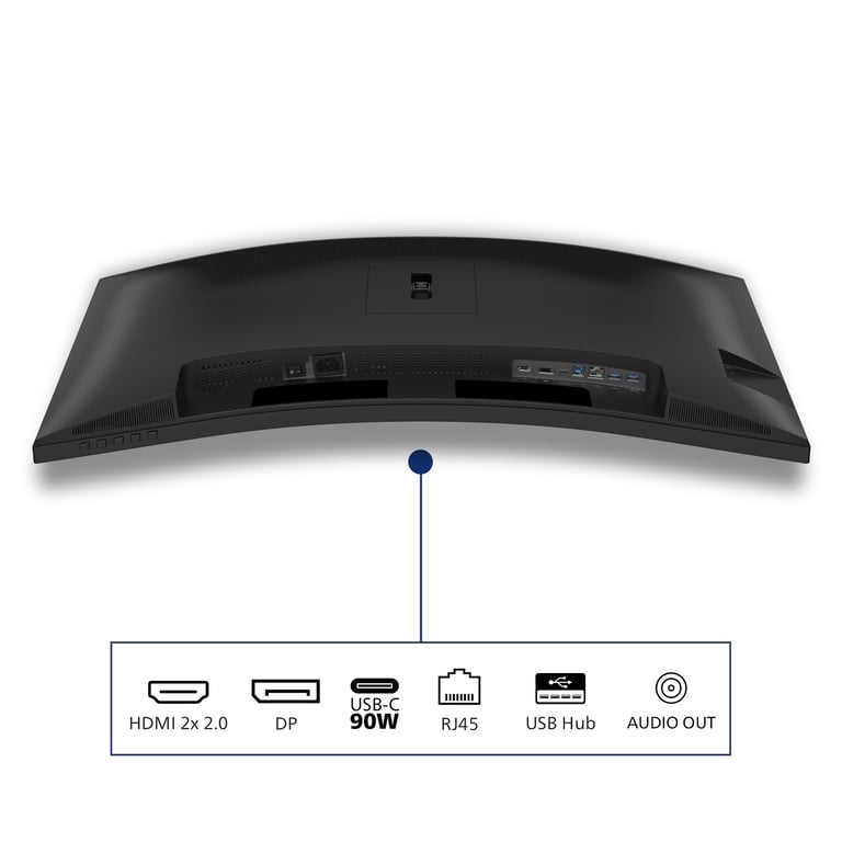 Philips 34B2U3600C Moniteur incurvé WQHD 34 Pouces réglable en Hauteur Haut parleurs 3440x1440 120 Hz 1x HDMI 2.0 1x DP 1.2 1x USB C PD hub USB RJ45 - vue 2