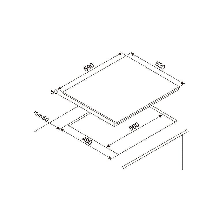 Table de cuisson à induction OCEANIC 4 foyers L59 x P52 cm OCEATI4Z7B - vue 7