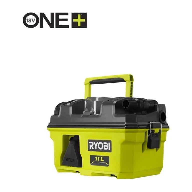Ryobi Aspirateur d’atelier 18V ONE+ - 118 kPa - collecteur 11 L - Avec accessoires & adaptateur pour outils ONE+ - RV1811 Vert - vue 7