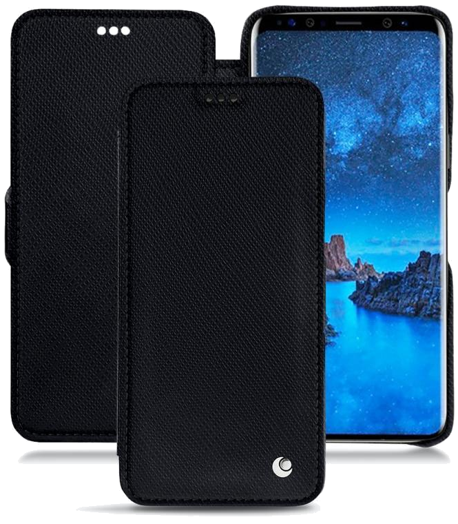 Housse cuir Samsung Galaxy S9 - Rabat horizontalNoir