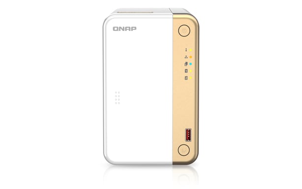 QNAP TS-262 NAS Tower Intel® Celeron® N4505 4 Go 0 To QNAP QTS Or, Blanc