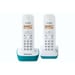 Panasonic KX-TG1612 Telefono DECT ID chiamante Blu, Bianco