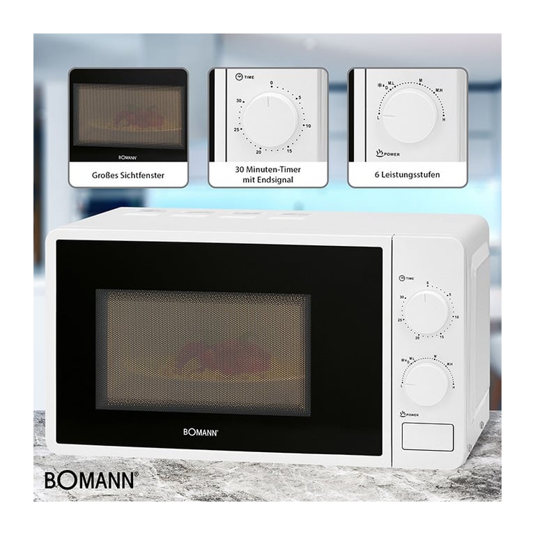 Four À Micro-Ondes Bomann MW 6014 CB – 20L 700W 6 Niveaux Minuterie - vue 3