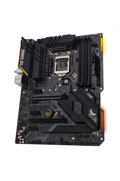 ASUS TUF GAMING Z490 PLUS WI FI Carte mère ATX Socket LGA1200 Z490 Chipset USB C Gen2 USB 3.2 Gen 1 USB 3.2 Gen 2 Gigabit LAN Wi Fi 6 Bluetooth carte graphique embarquée... - vue 3