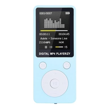 Lecteur Mp4 MP3 Écran 1.8 Pouce Baladeur Enregistreur Fm Radio Micro SD Bleu YONIS