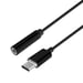 AISENS A109-0385 câble de téléphone portable Noir 0,15 m USB C 3,5 mm