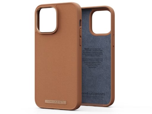 Coque Njord byELEMENTS Genuine Leather pour Apple iPhone 14 Pro Max - Cognac
