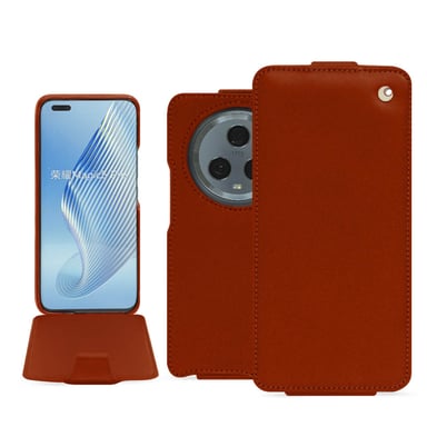 Housse cuir Honor Magic5 Pro -  - Orange - Cuir vegan