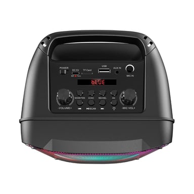 KODAK PRPS-1775 Enceinte Bluetooth Party portable 20W RMS, double woofer 4'', micro karaoké inclus, TWS stéréo, LED RGB, radio FM, USB/TF/AUX, batterie 3000 mAh, portée 10 m