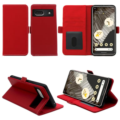 HAOYE Étui Portefeuille Pour Google Pixel 7 Pro - Design Rétro Feuilles Embossées - Vert - Housse Flip Cuir PU Avec Emplacements Cartes