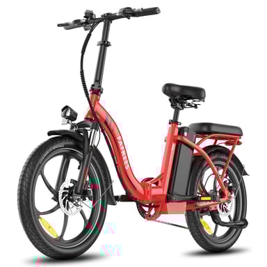 E-bike  FAFREES F20+ - Motor 250W Batería 36V20Ah Neumáticos De 20 Pulgadas Frenos Mecánicos De Disco - Rojo