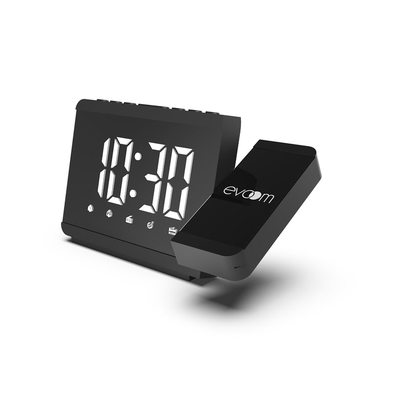 EV304571 Evoom - USB thermo+ reloj despertador de proyección Negro