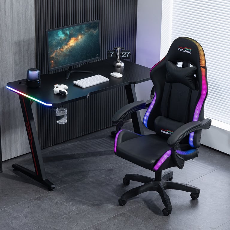 Amstrad AMS LED DARKSIDE Fauteuil / Chaise de bureau Gamer avec éclairage LED 366 effets Télécommande - vue 3