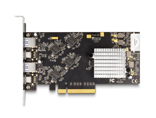DeLOCK Cartes PCI Express x8 avec 2 x USB 20 Gbps USB Type-C femelle et 2 x USB 10 Gbps Type-A femelle - Quad Channel