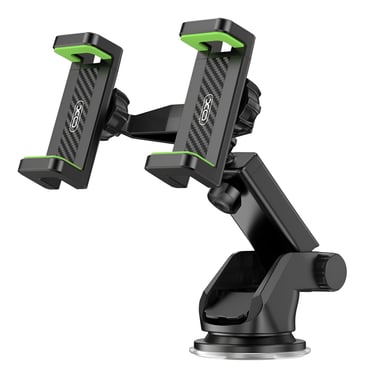 Support Voiture Double Pince Fixation Ventouse Boule-RAM rotative 360° Noir