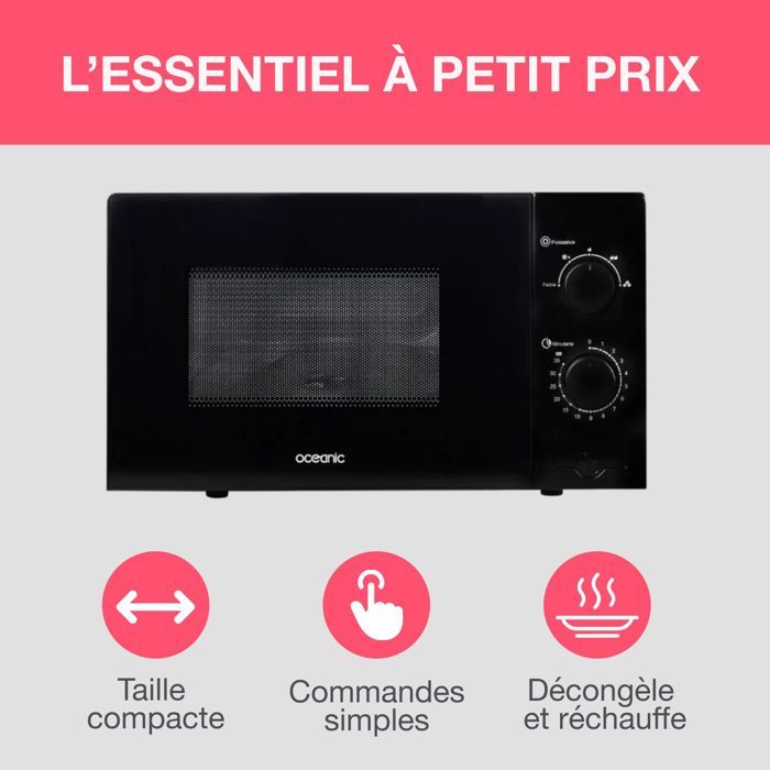 Micro ondes OCEANIC MO20B11 45 4 x H26 1 x P32 6 cm - vue 4