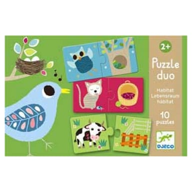 Habitat Duo Puzzle - Juego de 10 puzzles educativos para niños