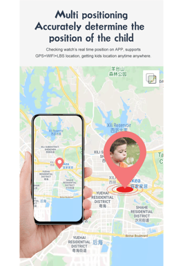 Smartwatch infantil Valdus D36, pantalla IPS de 1,28 pulgadas, 500 mAh, SOS, negro