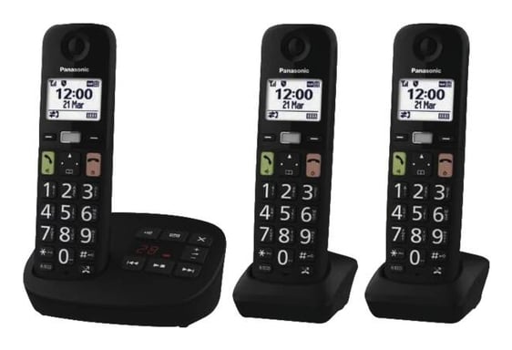 Panasonic KX-TGU133EXB téléphone Téléphone analog/dect Noir - Neuf