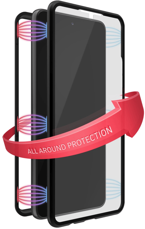 Coque de protection 360° Glass pour Samsung Galaxy S21, noir