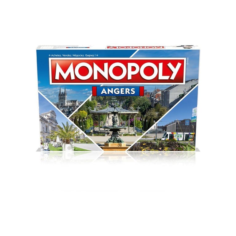 Jeu de société Monopoly Angers Winning Moves Pions métalliques Multicolore Jeu classique 2-4 joueurs - Neuf