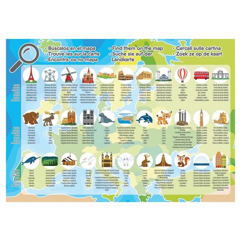 Puzzle Europe 150 pièces Explorez le Continent en 'amusant Neuf - vue 4