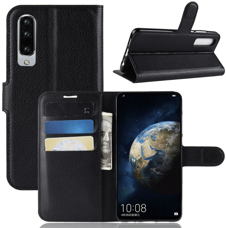 Coque Portefeuille pour HUAWEI P30 Simili-cuir Rabat Protection (NOIR)