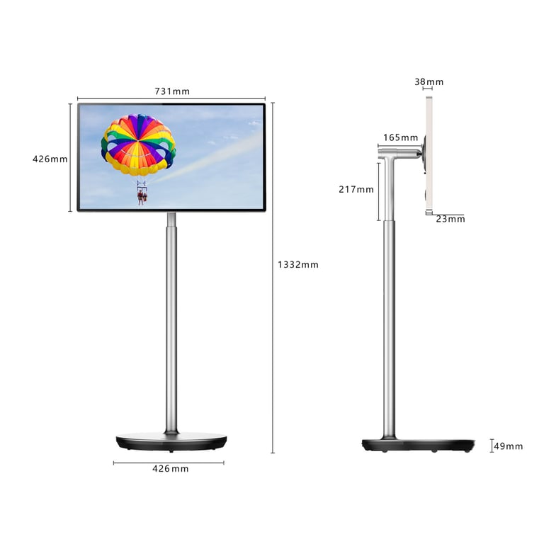 THOMSON 32 81 cm LED 4K UHD Smart Go TV Google AsistantÉcran tactileBatterie intégréeHauteur réglableHDMIUSBBlanc 32UE5M45E - vue 4