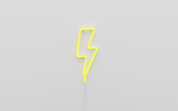 GINGA LED Décorative Éclair – Lampe Design, Alimentation Piles ou USB-A, Éclairage Ambiance -Jaune
