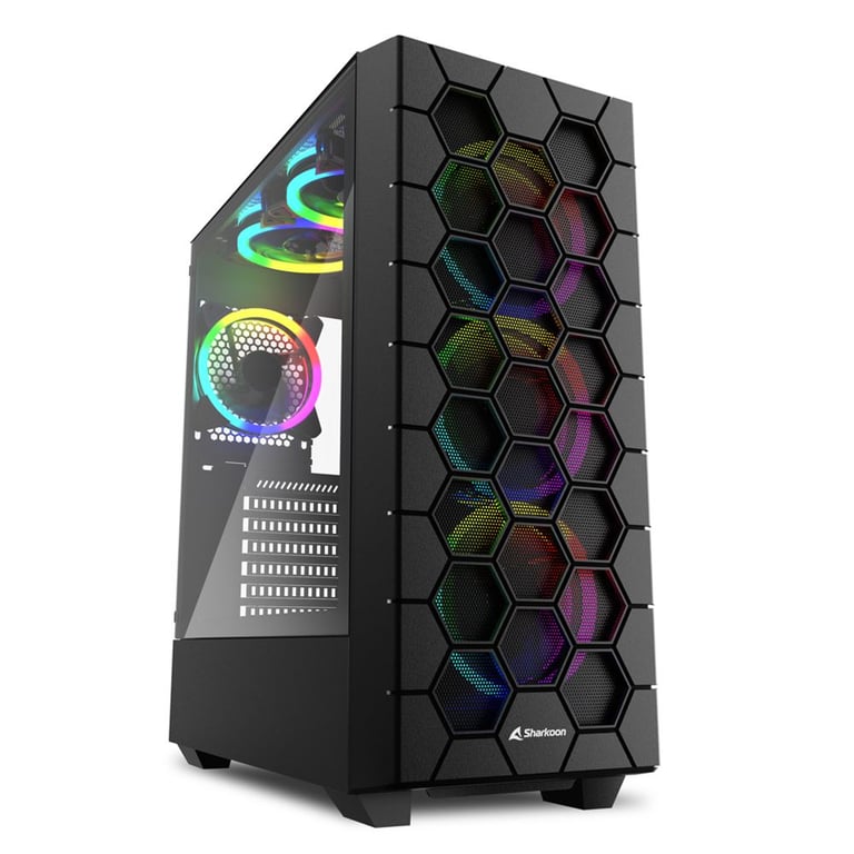 Boitier PC Moyen Tour ATX Sharkoon Hex RGB avec panneau vitré - vue 2