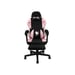 Chaise gaming de bureau Konix Hello Kitty coussin lombaire mousse mémoire 0–150° avec repose-pied base classe 4 360° Noir/Rose
