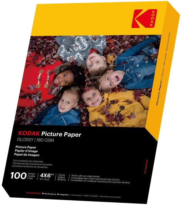 KODAK 9891161 - 100 feuilles de papier photo 180g/m², brillant, Format A6 (10x15cm), Impression Jet 