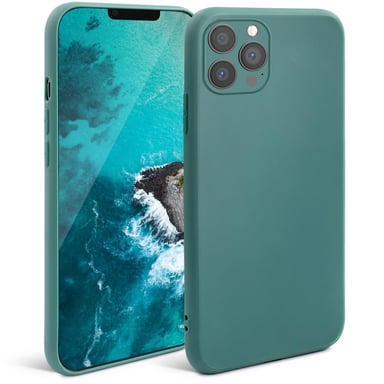 Funda de silicona Moozy Minimalist Series para iPhone 13 Pro, azul grisáceo - Ligera carcasa protectora de TPU con acabado mate, fina y flexible