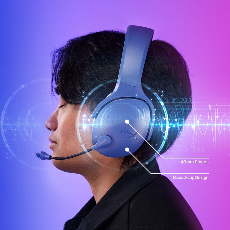 HyperX Cloud Jet – Casque de jeu sans fil (bleu clair) - Neuf