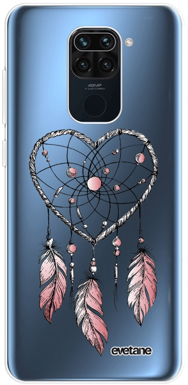 Evetane Coque Xiaomi Redmi Note 9 360 intégrale transparente Motif Attrape coeur Tendance
