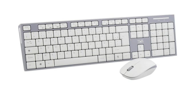 Combo de teclado y ratón inalámbricos TnB -Gris/Blanco