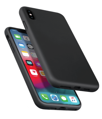 Guscio in silicone gel antiurto per Apple iPhone XS Max, nero satinato