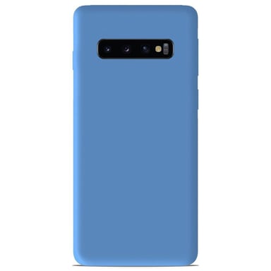 Coque silicone unie Mat Bleu compatible Samsung Galaxy S10 Plus