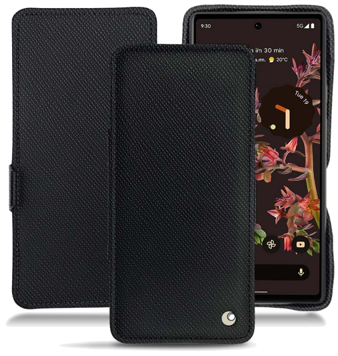 Housse cuir Google Pixel 6 - Rabat horizontalNoir
