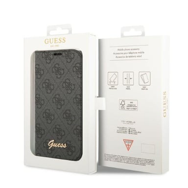 Guess Funda Folio para iPhone 14 Pro Printed 4G Trendy Negro