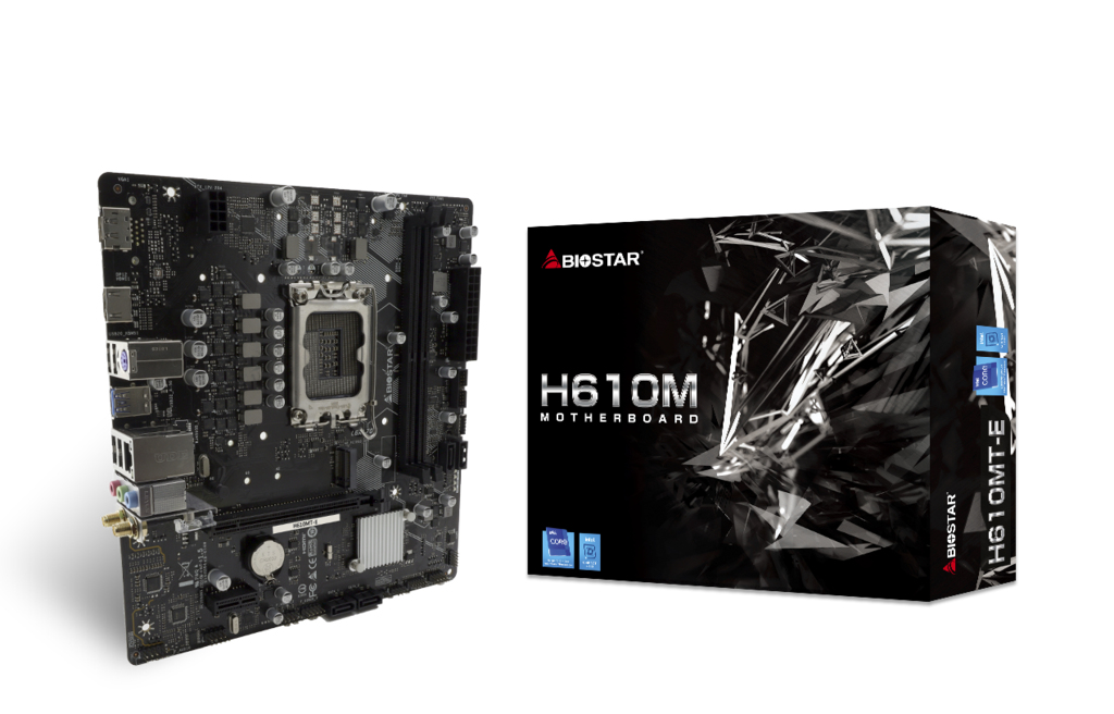 Biostar H610MTE LGA 1700 INTEL H610 2xDDR4 4SATA3 HDMI - vue 2