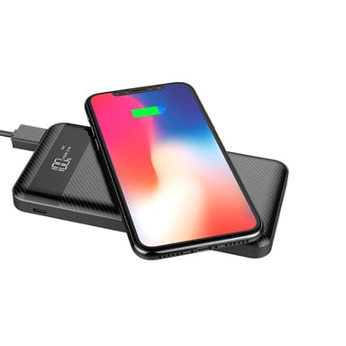 Evelatus EPB05 10000mAh Power Bank X2 USB / Micro USB-C Lightning + Chargeur sans fil 10W Noir
