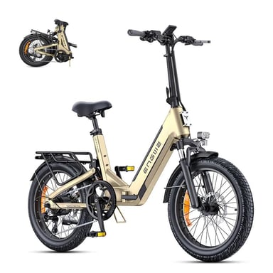 ENGWE L20 3.0 Boost 20'' Fat Tire Ebike 250W 75Nm Boost Power Full Suspension E-bike compatta con batteria da 48 V 13,5 Ah