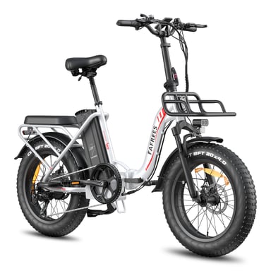Vélo électrique pliant FAFREES F20 Max avec batterie LG 48 V 30 Ah et écran LCD - Blanc