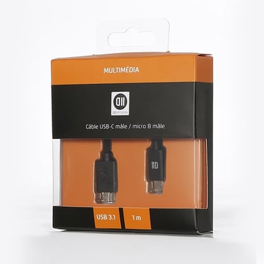 D2 Diffusion D2USBCMICROB100N Cavo USB 3.2 Gen 2 (3.1 Gen 2) 1 m USB C Micro-USB A Nero