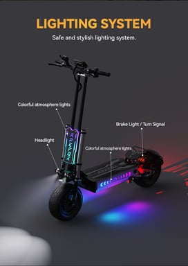 Trottinette électrique tout-terrain APEFOX T90 13'' - Double moteur 2100 W x 2 - Batterie 60 V 31,2 Ah