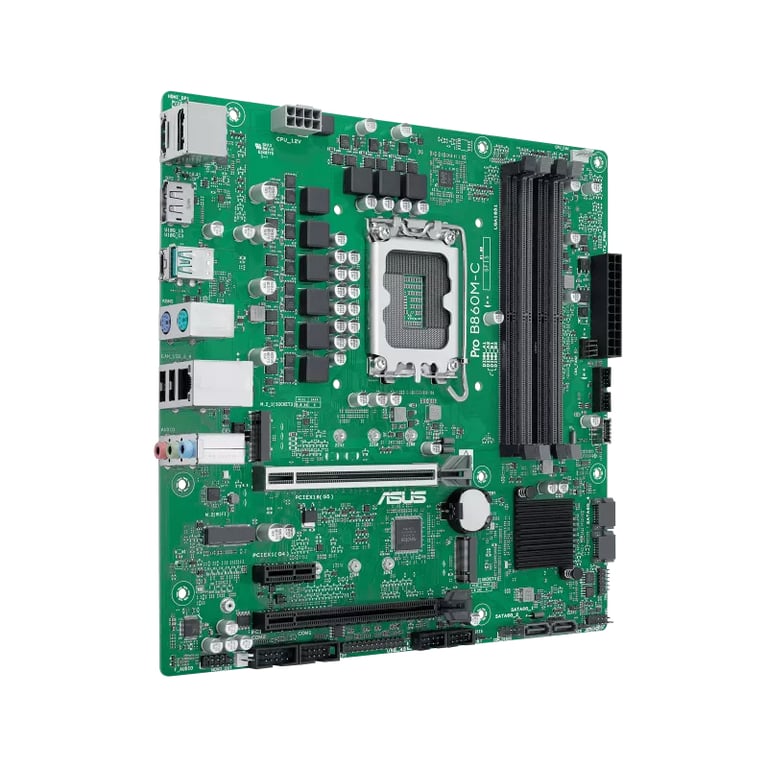 ASUS PRO B860M C CSM Carte mère micro ATX Socket LGA1851 B860 Chipset USB C 3.2 Gen 1 USB 3.2 Gen 1 USB 3.2 Gen 2 Gigabit LAN carte graphique embarquée unité centrale requise ... - vue 2