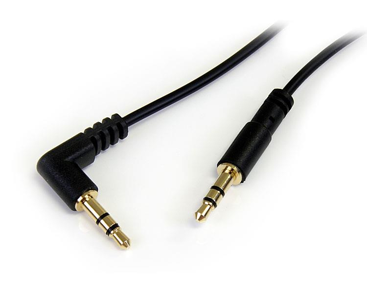 StarTech.com Câble audio stéréo Slim 3,5 mm à angle droit de 30 cm - M/M - Neuf