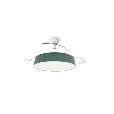 Ventilador de techo Fabrilamp boga 72w con control remoto blanco y verde