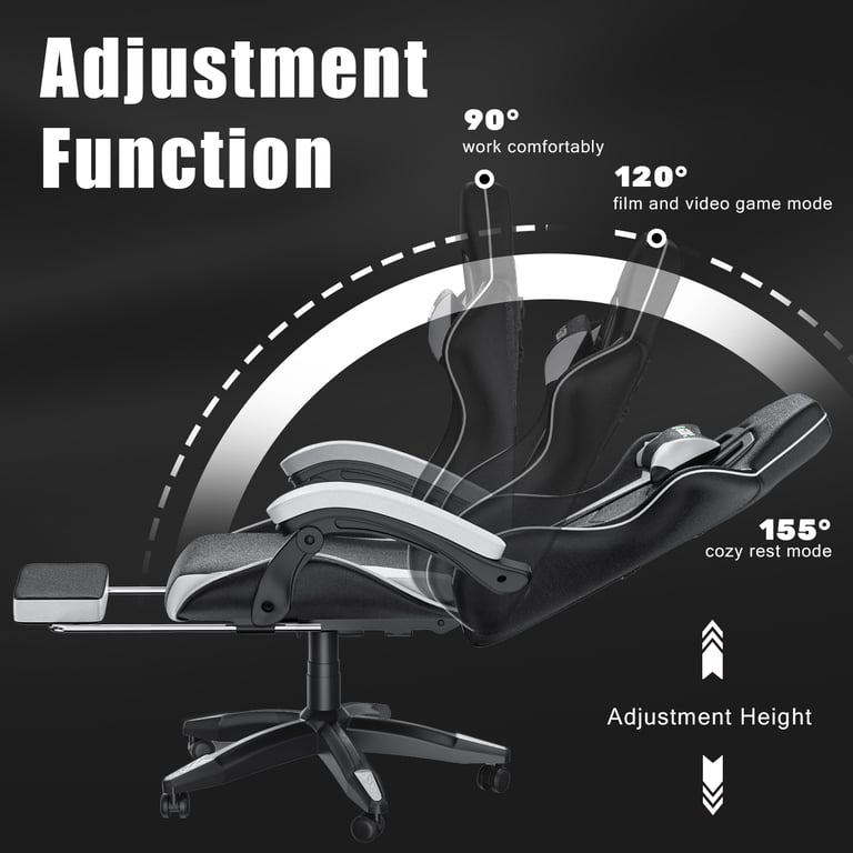 Chaise de jeu réglable en hauteur avec repose pieds et coussin lombaire Neuf - vue 2